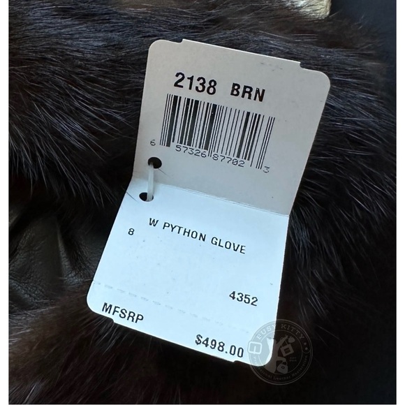 NWT Vintage Coach Women's Leather Gloves w/ Python - Style No. 2138 (Size 8) - Picture 7 of 7